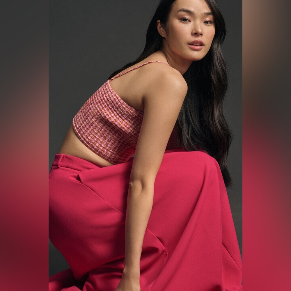 Anthropologie Maeve by Avery Pleated Full Length Maxi Dress Skirt Pink Size 2 - Picture 3 of 4